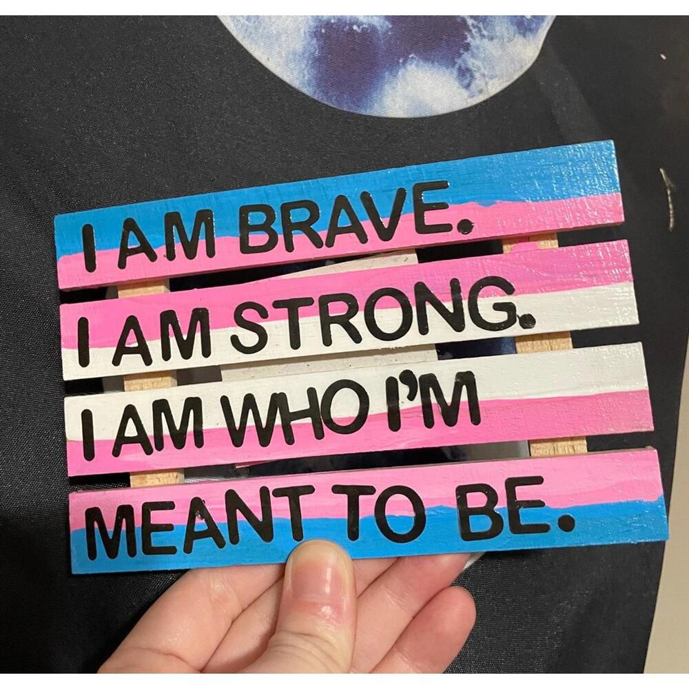Transgender flag trans this is me showman sign wooden lgbt Pride gay desk  decor